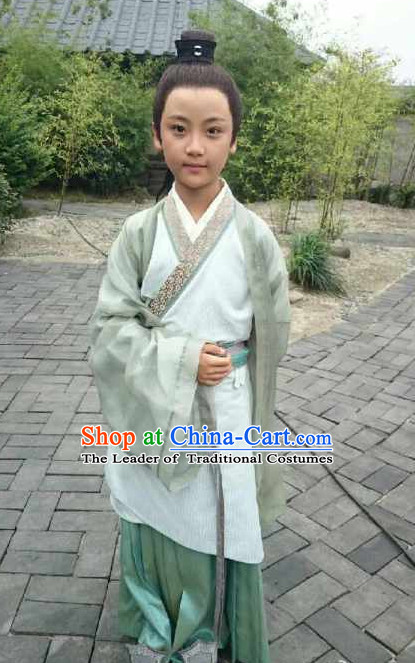 Chinese Costume Chinese Classic Costumes National Garment Outfit Clothing Clothes Ancient Jin Dynasty Students Suits for Kids