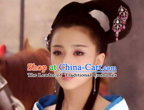 Chinese Han Dynasty Palace Beauty Wigs and Hair Accessories for Women