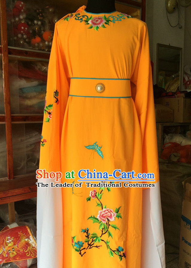 Chinese Opera Embroidered Scholar Robe Costume Traditions Culture Dress Masquerade Costumes Kimono Chinese Beijing Clothing for Men