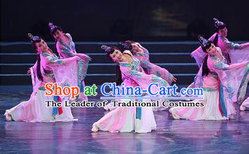 Chinese Classic Folk Dance Costumes and Headwear Complete Set for Women