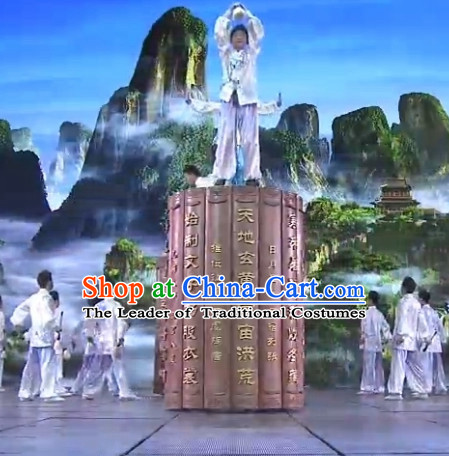 Chinese Classic Folk Dance Costumes Complete Set for Men