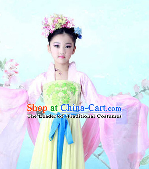 Chinese Tang Dynasty Costume Ancient China Ethnic Costumes Han Fu Dress Wear Outfits Suits Clothing for Kids