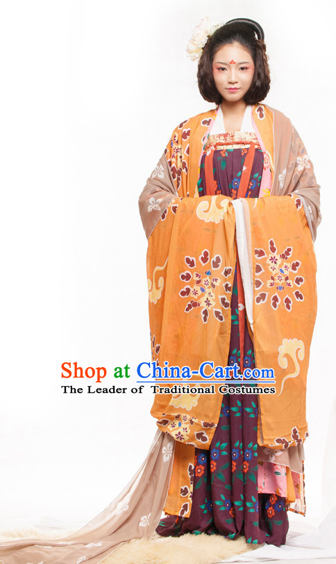 Chinese Ancient Tang Dynasty Princess Spring Summer Costume China online Shopping Traditional Costumes Dress Wholesale Asian Culture Fashion Clothing and Hair Accessories for Women