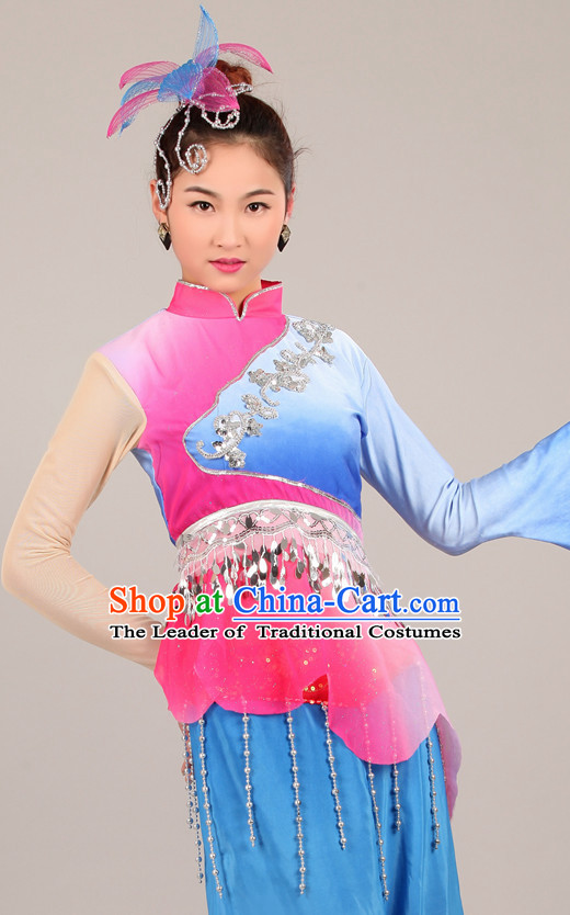 Chinese Costume Folk Dance Chinese Costumes Carnival Costumes Fancy Dress National Garment and Hair Accessories