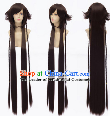 Ancient Asian Chinese Japenese Korean Knight Cosplay Long Wigs Classic Wig