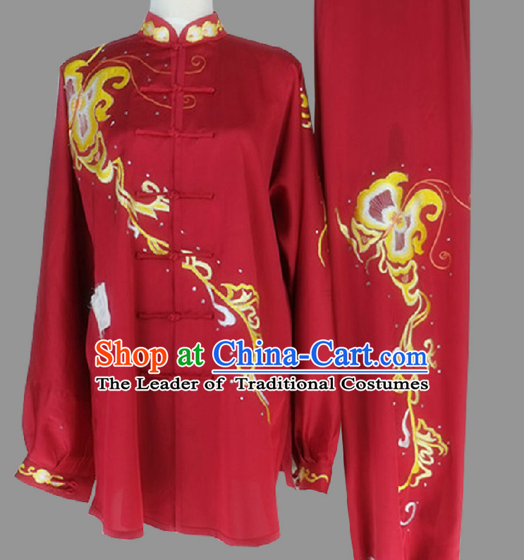 Red Top Wing Chun Uniform Martial Arts Supplies Supply Karate Gear Tai Chi Uniforms Clothing for Girls