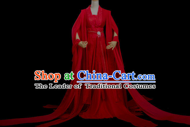Chinese Costume Ancient China Dress Classic Garment Suits Queen Cosplay Clothes Clothing and Hair Jewelry Complete Set for Women