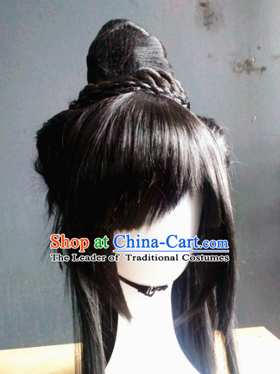 Ancient Chinese Swordsman Wigs Toupee Wigs Human Hair Wig Hair Extensions Sisters Weave Cosplay Wigs Lace Hair Pieces for Men