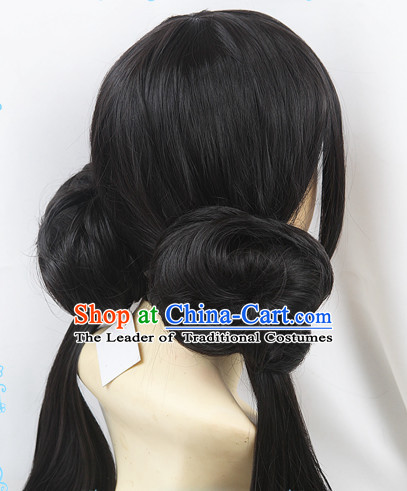 Ancient Asian Korean Japanese Chinese Wigs Toupee Wig  Hair Wig Hair Extensions Sisters Weave Cosplay Wigs Lace