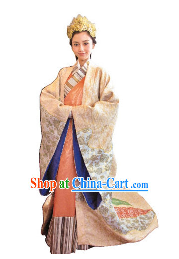 Ancient Chinese Imperial Princess Dresses and Headwear Complete Set