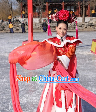 Classic Chinese Empress Dance Costumes Movies Costume and Hair Accessories