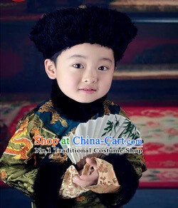 China Qing Manchu Prince Costumes and Hat Complete Set