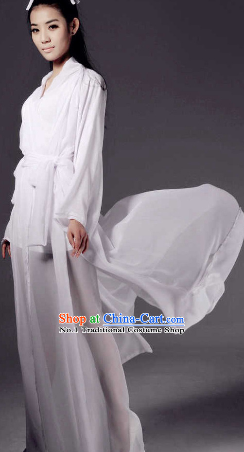 Pure White Ancient Style Costumes for Girls