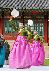 Korean Traditional Palace Fan Dance Costumes for Women