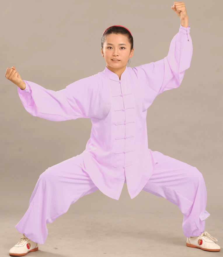 Blue Long Sleeves Flax Martial Arts Uniforms