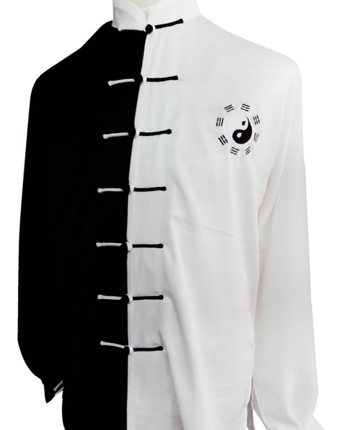 Traditional White and Black Yin Yang Embroidery Tai Chi Chuan Competition Suit
