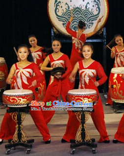 Chinese Drum Dance Costumes Complete Set for Women