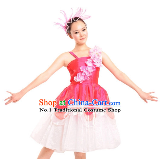 China Shop Chinese Flower Dance Costumes Dancewear Complete Set for Women