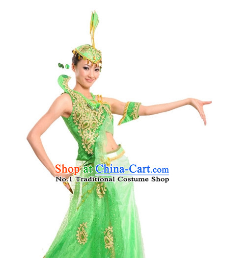 China Shop Chinese Peacock Dance Costumes Girls Dancewear for Women