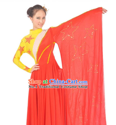 China Shop Chinese Five Stars Flag Dance Attire for Women
