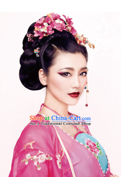 Chinese Traditional Style Female Black Wig and Hair Accessories Hair Jewelry