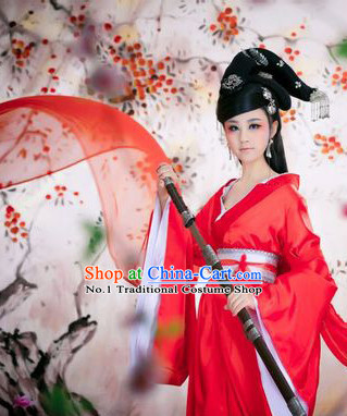 Chinese Costumes Asian Fashion Bridal Costumes and Hair Jewelry Complete Set for Women