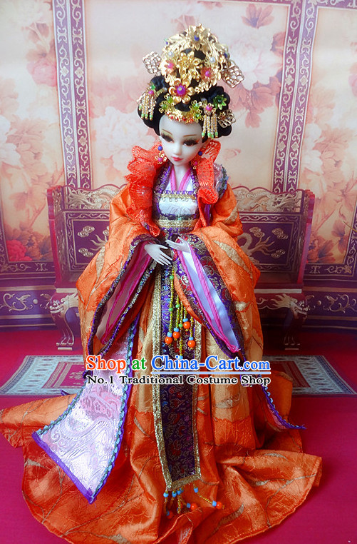 Asia Fashion China Civilization Chinese Empress Costume and Hair Accessories Complete Set