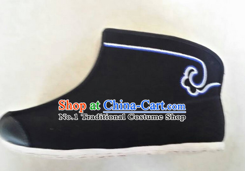Chinese Traditional Kung Fu Black Short Boots