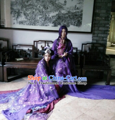 Chinese Purple Cosplay Costumes Asia Fashion Ancient China Culture