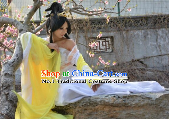 Asia Fashion Ancient China Culture Chinese Kimono Dress and Hair Accessories