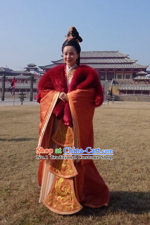 Chinese Ancient Queen Costumes and Hair Jewelry Complete Set