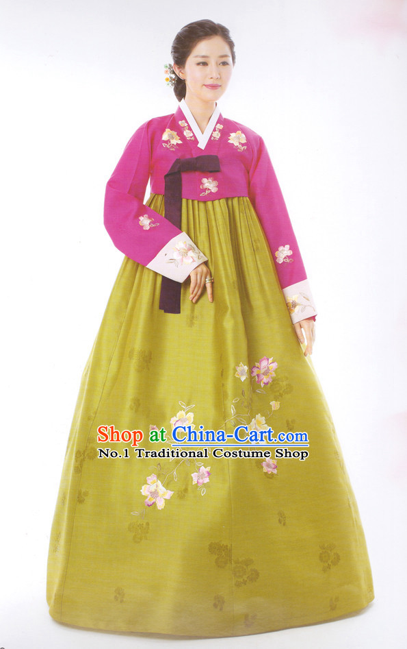 Korean Wife Traditional Dresses Hanbok Clothing Complete Set