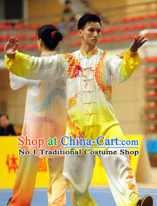 Top  Dragon Embroidery Tai Chi Yoga Clothing Yoga Wear  Yang Tai Chi Quan Kung Fu Uniforms for Men