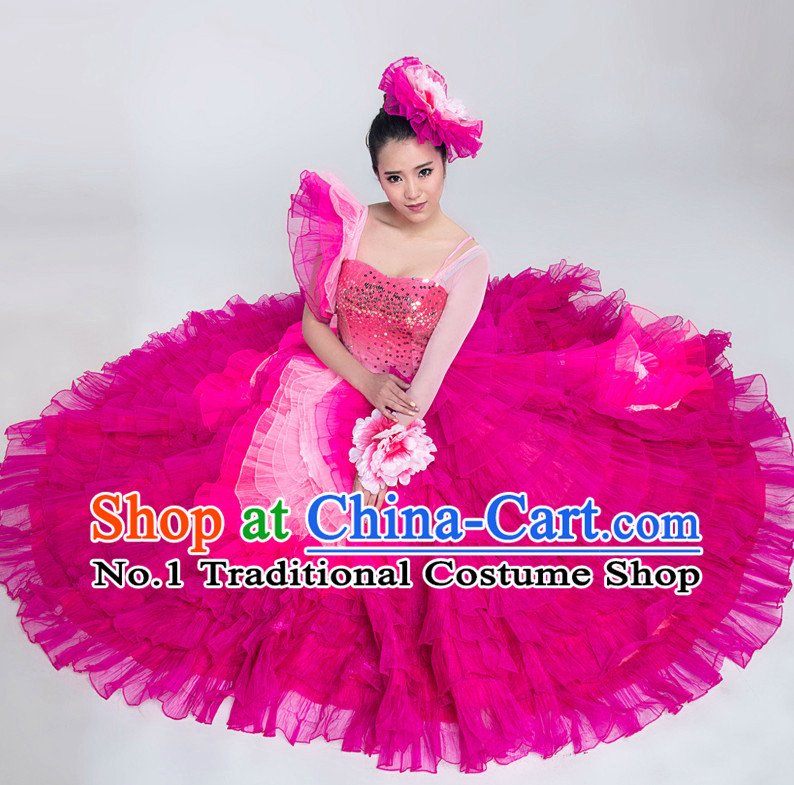 Chinese Lyrical Competition Dance Costumes for Women