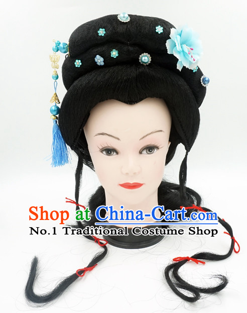 Chinese Traditional Opera Long Wigs and Hair Accessories for Women