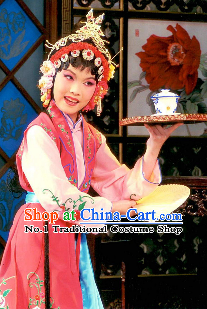 Asian Fashion China Traditional Chinese Dress Ancient Chinese Clothing Chinese Traditional Wear Chinese Opera Waitress Costumes and Hat for Kids