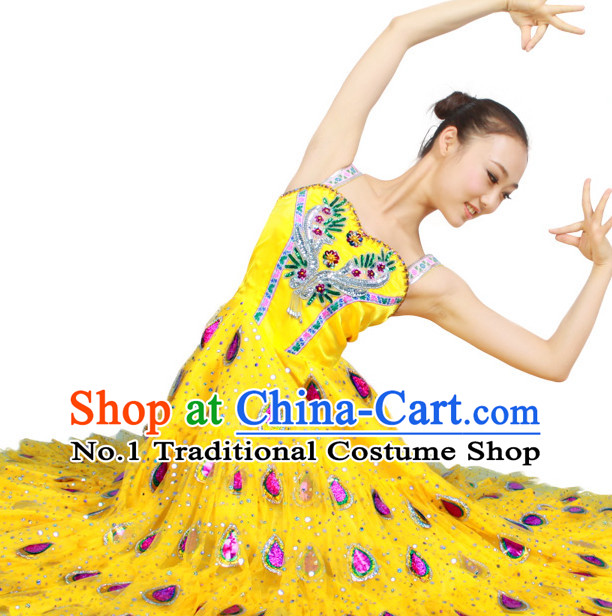 Asian Fashion China Dance Apparel Dance Stores Dance Supply Discount Chinese Peacock Dance Costumes for Women