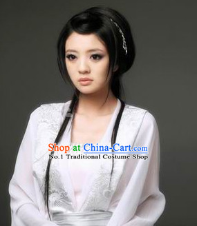 Chinese Traditional Black Long Wig for Ladies