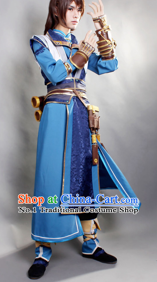 Asia Fashion Chinese Swordsman Cosplay Hanfu Costumes Complete Set