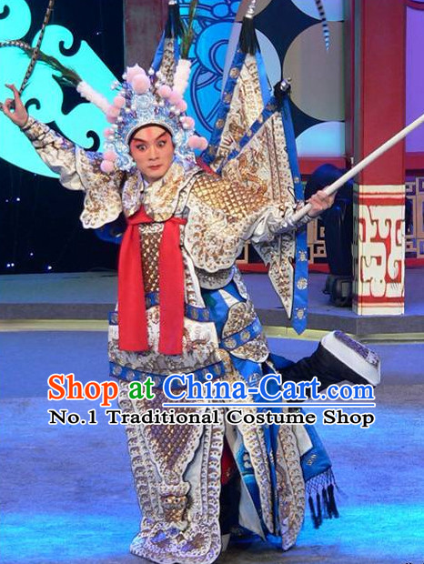 Chinese Traditional General Xiao Sheng General Embroidered Costumes and Hat