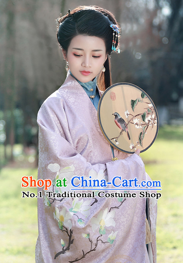Chinese Ancient Rich Women Clothing and Hair Jewelry Complete Set