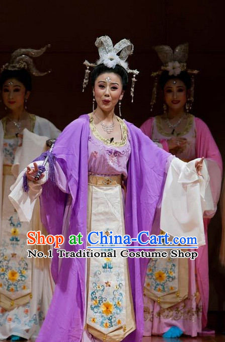 Asian Chinese Traditional Dress Theatrical Costumes Ancient Chinese Clothing Fairy Costumes and Hair Accessories