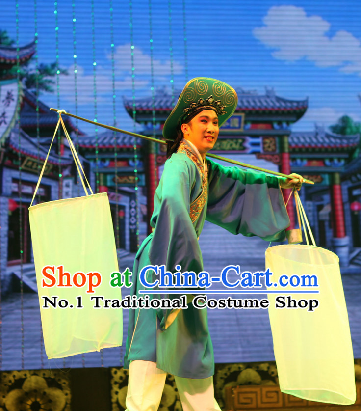 Asian Chinese Traditional Dress Theatrical Costumes Ancient Chinese Clothing Fisherman Costumes and Hat