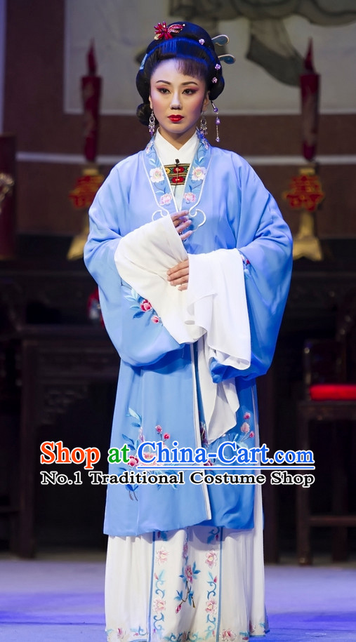 Chinese Traditional Dresses Theatrical Costumes Ancient Chinese Hanfu Lady Clothing and Hair Accessories