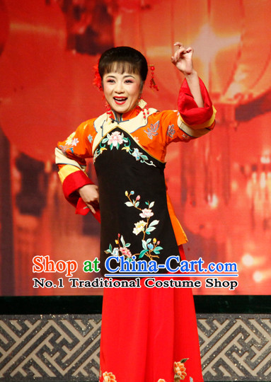 Chinese Traditional Dresses Theatrical Costumes Ancient Chinese Hanfu Housewife Costumes and Hair Accessories