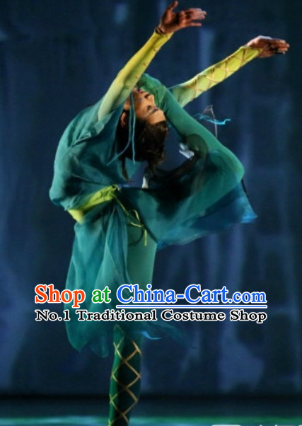 Green Chinese Classicial Dancewear Complete Set for Men