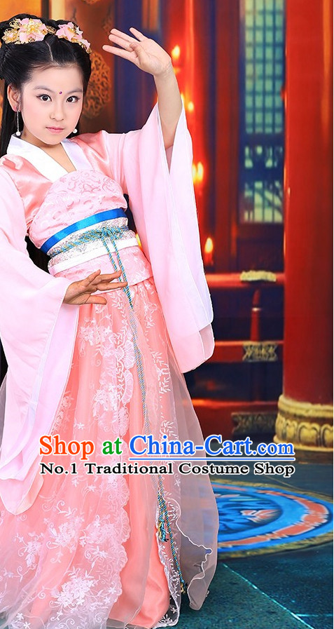 Traditional Chinese Princess Classical Costumes Complete Set for Kids