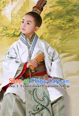 Traditional Chinese Photo Costume Prince Costume and Hat Complete Set for Children