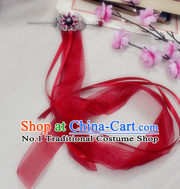 Chinese hair accessories hair ornaments headbands hair accessory ancient headpiece headpieces long ribbon