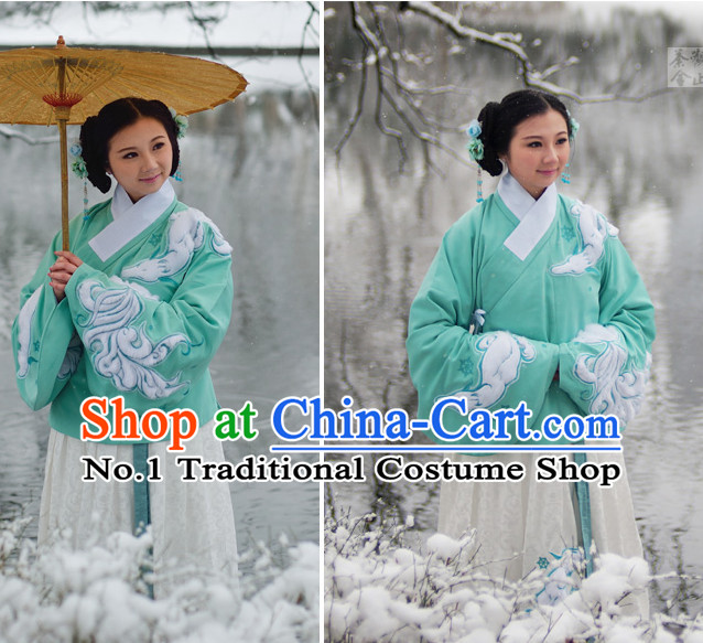oriental clothing Chinese traditional hair headbands hands painted tuan shan palace fan